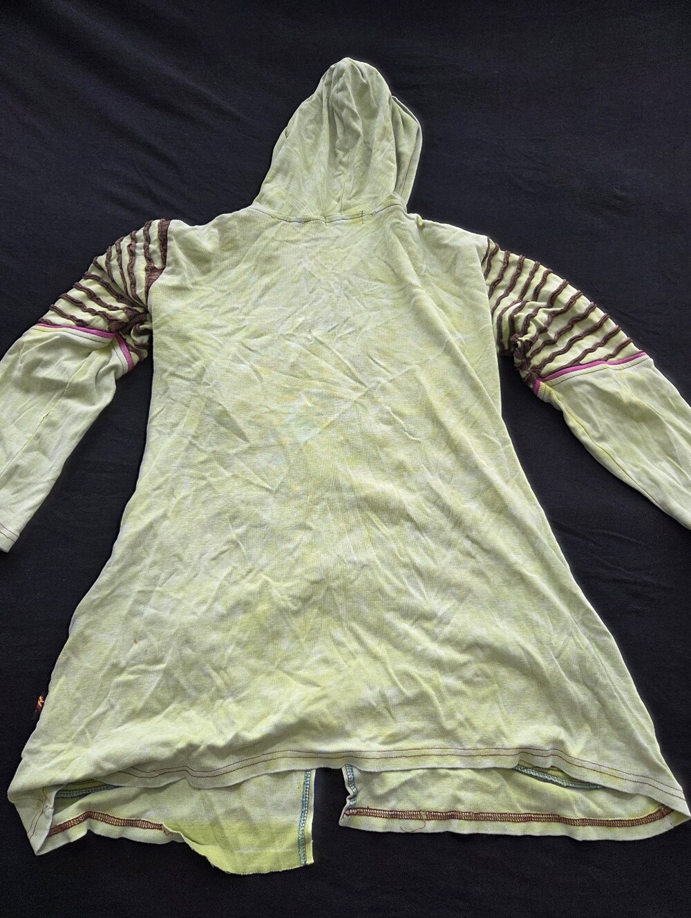 Leopards & Roses Boho Razor-Cut Slashed Zip-Up Hoodie Jacket - Picture 11 of 13